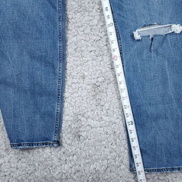Abercrombie 90s Slim Straight Ultra High Rise Jeans Blue Ripped Y2K Size 24 37 - Picture 12 of 12